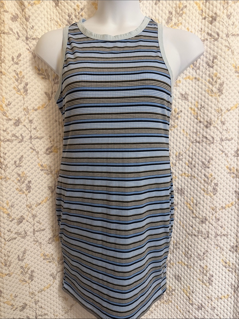 🏷️ 2 for $10!!! SHEIN Curve Striped Sleeveless Dress - Blue and Black